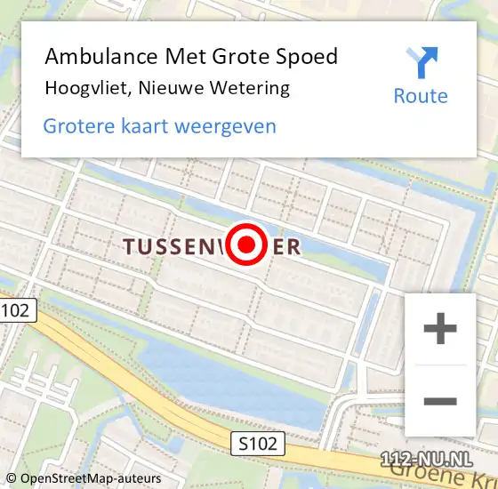 Locatie op kaart van de 112 melding: Ambulance Met Grote Spoed Naar Hoogvliet, Nieuwe Wetering op 20 augustus 2024 00:23