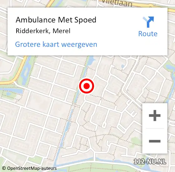 Locatie op kaart van de 112 melding: Ambulance Met Spoed Naar Ridderkerk, Merel op 20 augustus 2024 01:13