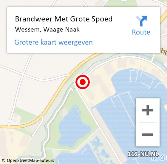 Locatie op kaart van de 112 melding: Brandweer Met Grote Spoed Naar Wessem, Waage Naak op 20 augustus 2024 03:29