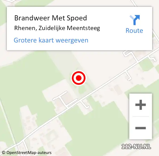 Locatie op kaart van de 112 melding: Brandweer Met Spoed Naar Rhenen, Zuidelijke Meentsteeg op 20 augustus 2024 04:39