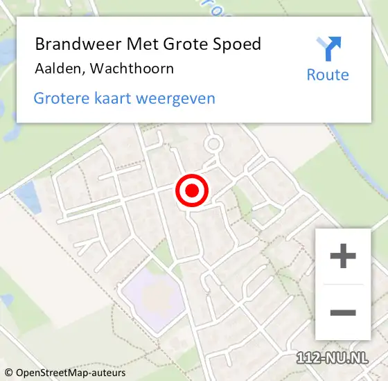 Locatie op kaart van de 112 melding: Brandweer Met Grote Spoed Naar Aalden, Wachthoorn op 20 augustus 2024 07:25