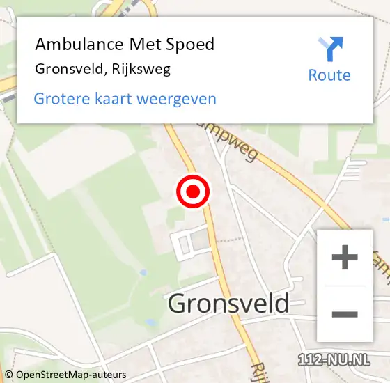 Locatie op kaart van de 112 melding: Ambulance Met Spoed Naar Gronsveld, Rijksweg op 16 oktober 2014 21:45