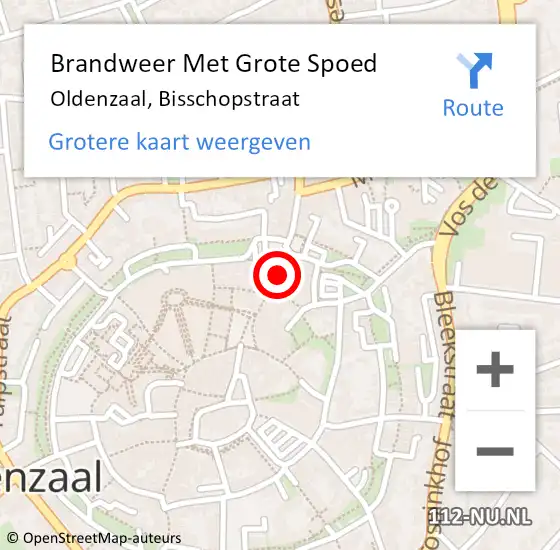 Locatie op kaart van de 112 melding: Brandweer Met Grote Spoed Naar Oldenzaal, Bisschopstraat op 20 augustus 2024 08:22