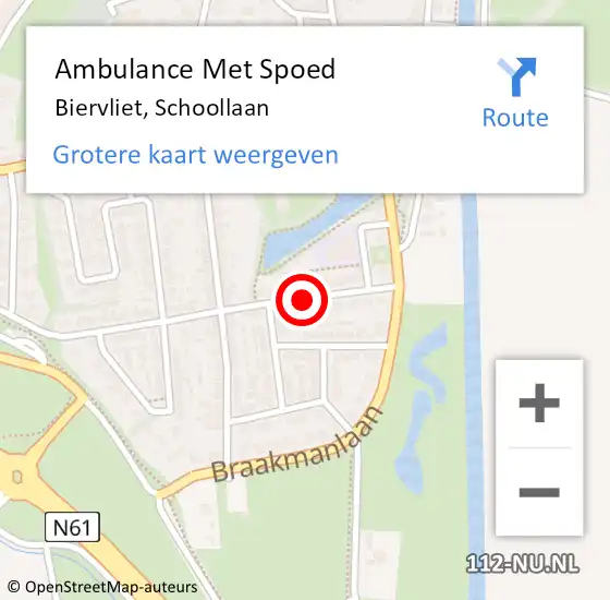 Locatie op kaart van de 112 melding: Ambulance Met Spoed Naar Biervliet, Schoollaan op 16 oktober 2014 21:50