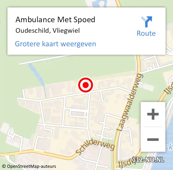 Locatie op kaart van de 112 melding: Ambulance Met Spoed Naar Oudeschild, Vliegwiel op 20 augustus 2024 09:19