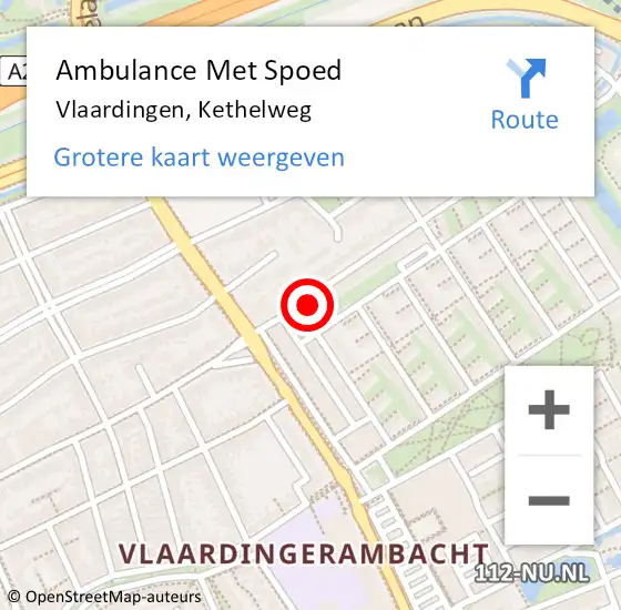 Locatie op kaart van de 112 melding: Ambulance Met Spoed Naar Vlaardingen, Kethelweg op 20 augustus 2024 10:11