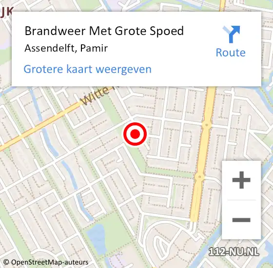 Locatie op kaart van de 112 melding: Brandweer Met Grote Spoed Naar Assendelft, Pamir op 20 augustus 2024 10:18