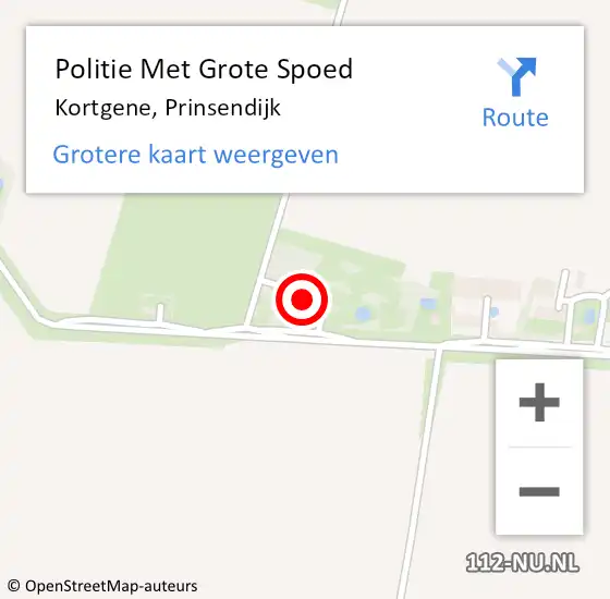 Locatie op kaart van de 112 melding: Politie Met Grote Spoed Naar Kortgene, Prinsendijk op 20 augustus 2024 11:13