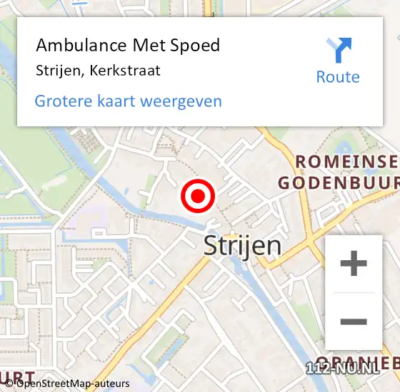 Locatie op kaart van de 112 melding: Ambulance Met Spoed Naar Strijen, Kerkstraat op 20 augustus 2024 11:30