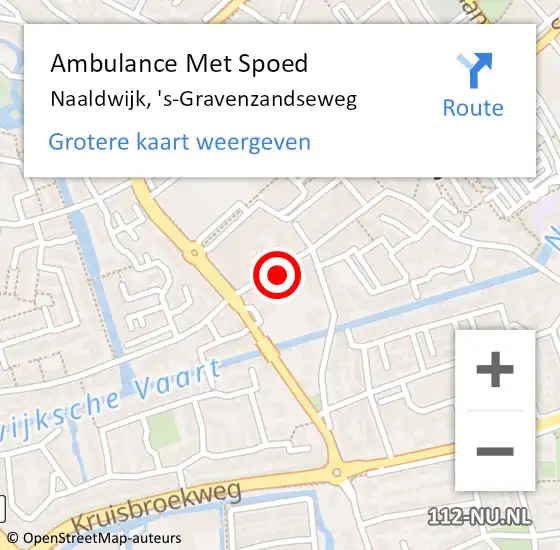 Locatie op kaart van de 112 melding: Ambulance Met Spoed Naar Naaldwijk, 's-Gravenzandseweg op 20 augustus 2024 11:48