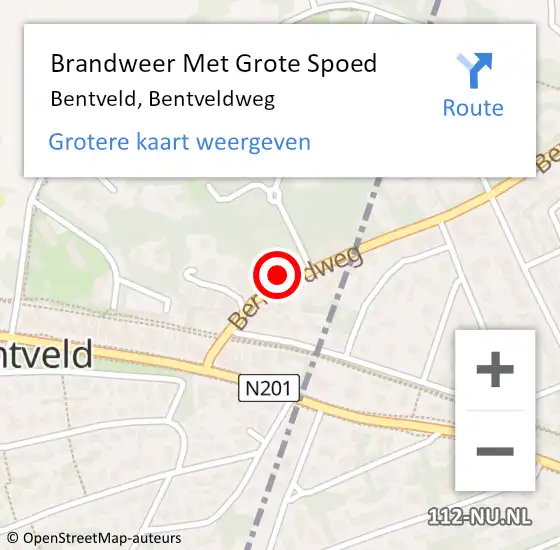 Locatie op kaart van de 112 melding: Brandweer Met Grote Spoed Naar Bentveld, Bentveldweg op 20 augustus 2024 12:06