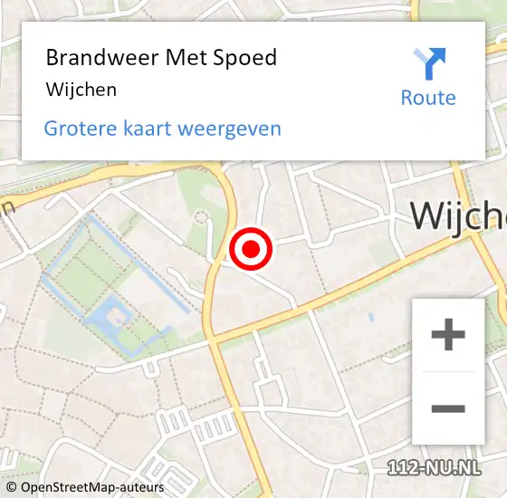 Locatie op kaart van de 112 melding: Brandweer Met Spoed Naar Wijchen op 20 augustus 2024 13:03