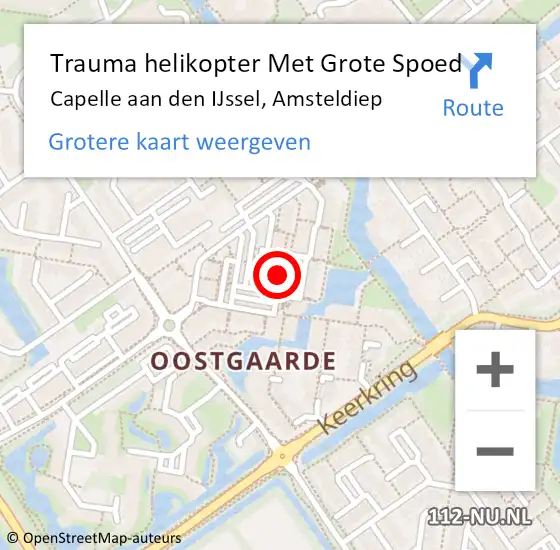 Locatie op kaart van de 112 melding: Trauma helikopter Met Grote Spoed Naar Capelle aan den IJssel, Amsteldiep op 20 augustus 2024 13:11