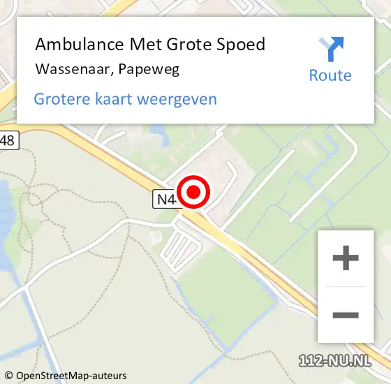 Locatie op kaart van de 112 melding: Ambulance Met Grote Spoed Naar Wassenaar, Papeweg op 20 augustus 2024 13:31