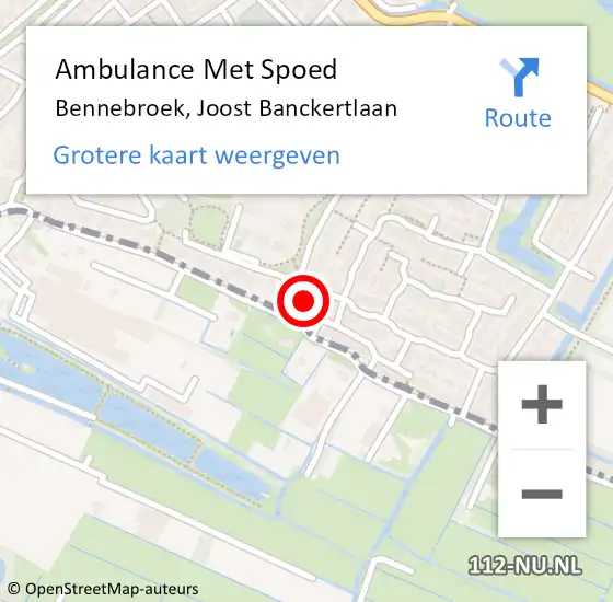 Locatie op kaart van de 112 melding: Ambulance Met Spoed Naar Bennebroek, Joost Banckertlaan op 20 augustus 2024 13:45