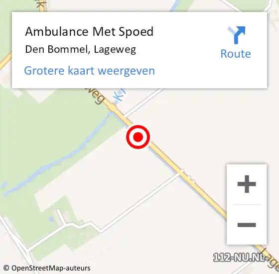 Locatie op kaart van de 112 melding: Ambulance Met Spoed Naar Den Bommel, Lageweg op 20 augustus 2024 14:32