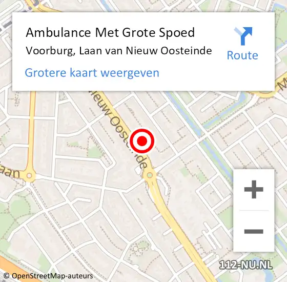 Locatie op kaart van de 112 melding: Ambulance Met Grote Spoed Naar Voorburg, Laan van Nieuw Oosteinde op 20 augustus 2024 15:09