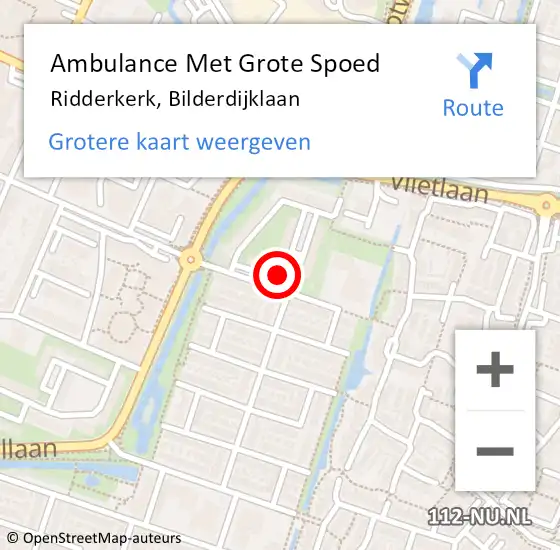 Locatie op kaart van de 112 melding: Ambulance Met Grote Spoed Naar Ridderkerk, Bilderdijklaan op 20 augustus 2024 15:15