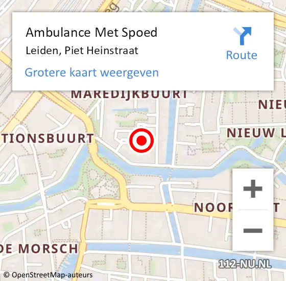 Locatie op kaart van de 112 melding: Ambulance Met Spoed Naar Noordwijk, Piet Heinstraat op 20 augustus 2024 15:16