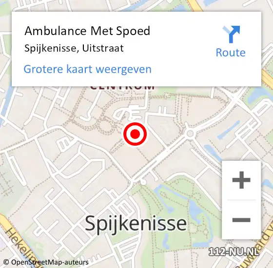 Locatie op kaart van de 112 melding: Ambulance Met Spoed Naar Spijkenisse, Uitstraat op 20 augustus 2024 15:31