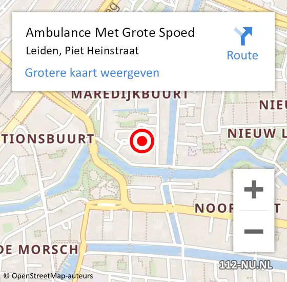 Locatie op kaart van de 112 melding: Ambulance Met Grote Spoed Naar Noordwijk, Piet Heinstraat op 20 augustus 2024 15:36