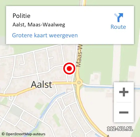 Locatie op kaart van de 112 melding: Politie Aalst, Maas-Waalweg op 20 augustus 2024 15:47