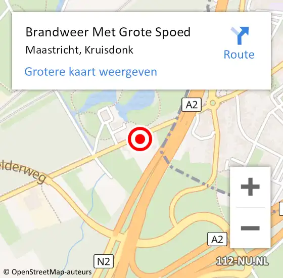 Locatie op kaart van de 112 melding: Brandweer Met Grote Spoed Naar Maastricht, Kruisdonk op 20 augustus 2024 15:59