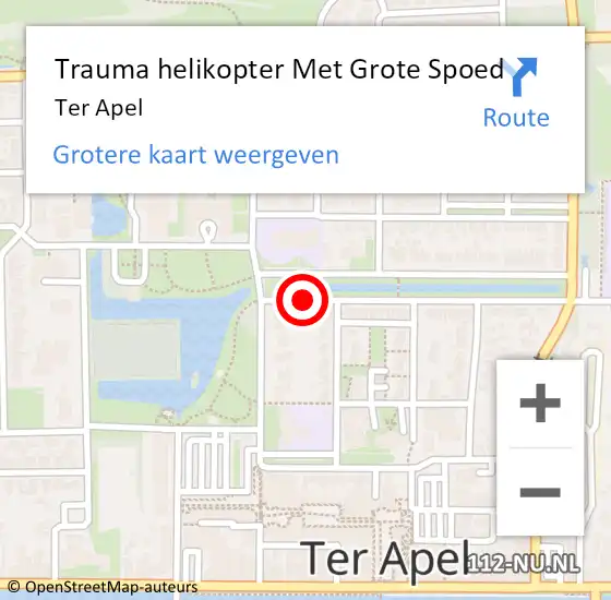 Locatie op kaart van de 112 melding: Trauma helikopter Met Grote Spoed Naar Ter Apel op 20 augustus 2024 17:38