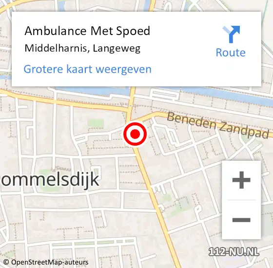 Locatie op kaart van de 112 melding: Ambulance Met Spoed Naar Middelharnis, Langeweg op 20 augustus 2024 17:42