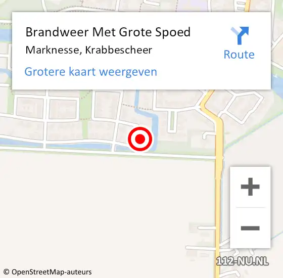 Locatie op kaart van de 112 melding: Brandweer Met Grote Spoed Naar Marknesse, Krabbescheer op 20 augustus 2024 18:20