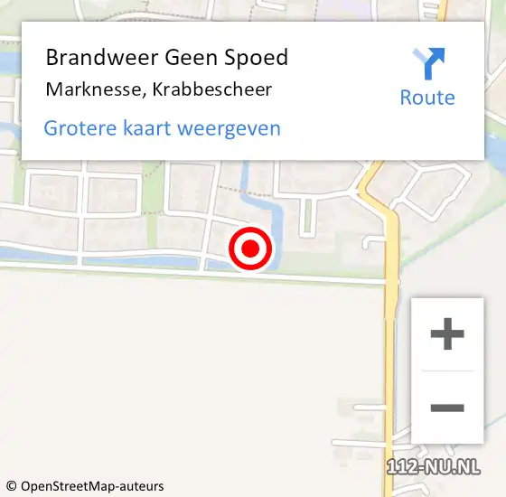 Locatie op kaart van de 112 melding: Brandweer Geen Spoed Naar Marknesse, Krabbescheer op 20 augustus 2024 18:25