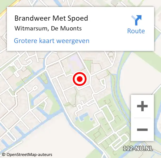 Locatie op kaart van de 112 melding: Brandweer Met Spoed Naar Witmarsum, De Muonts op 20 augustus 2024 19:34