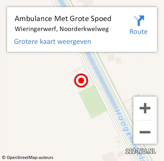 Locatie op kaart van de 112 melding: Ambulance Met Grote Spoed Naar Wieringerwerf, Noorderkwelweg op 20 augustus 2024 19:36