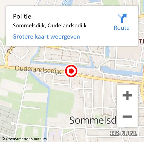 Locatie op kaart van de 112 melding: Politie Sommelsdijk, Oudelandsedijk op 20 augustus 2024 20:09