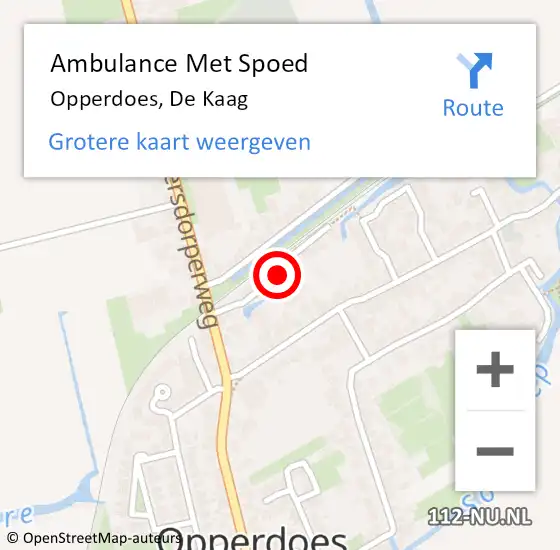 Locatie op kaart van de 112 melding: Ambulance Met Spoed Naar Kaag, De Kaag op 20 augustus 2024 20:11