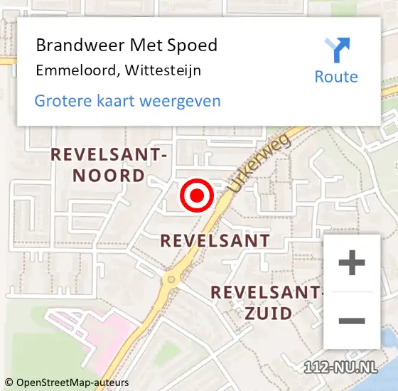 Locatie op kaart van de 112 melding: Brandweer Met Spoed Naar Emmeloord, Wittesteijn op 20 augustus 2024 20:37