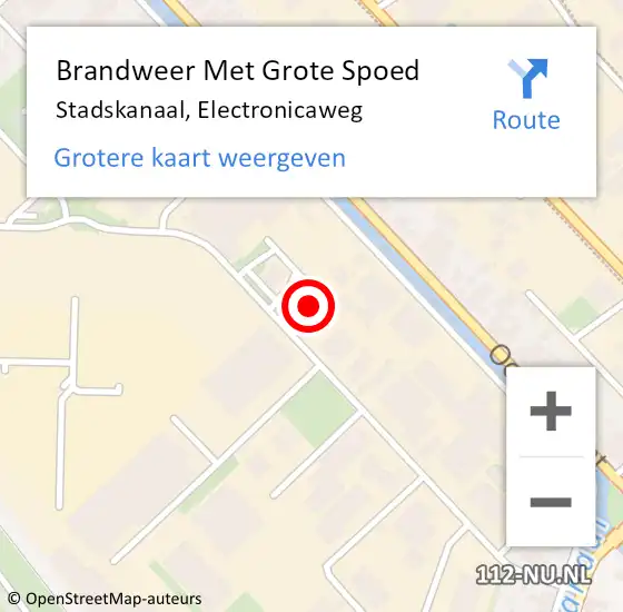 Locatie op kaart van de 112 melding: Brandweer Met Grote Spoed Naar Stadskanaal, Electronicaweg op 20 augustus 2024 20:48