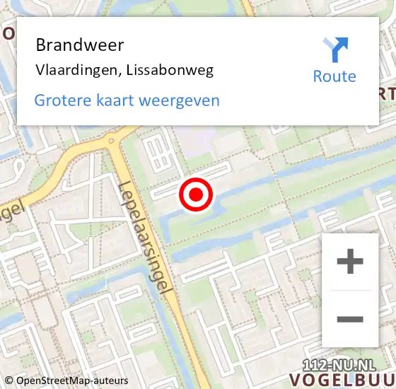 Locatie op kaart van de 112 melding: Brandweer Vlaardingen, Lissabonweg op 20 augustus 2024 21:28