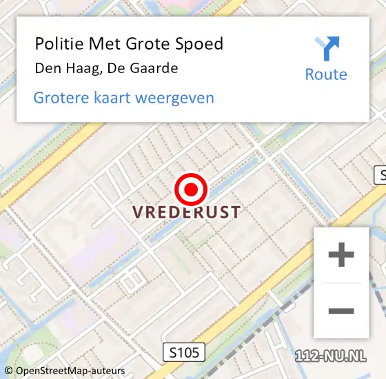 Locatie op kaart van de 112 melding: Politie Met Grote Spoed Naar Den Haag, De Gaarde op 20 augustus 2024 21:49