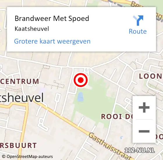 Locatie op kaart van de 112 melding: Brandweer Met Spoed Naar Kaatsheuvel op 20 augustus 2024 22:11