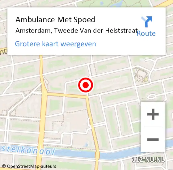 Locatie op kaart van de 112 melding: Ambulance Met Spoed Naar Amsterdam, Tweede Van der Helststraat op 20 augustus 2024 22:21