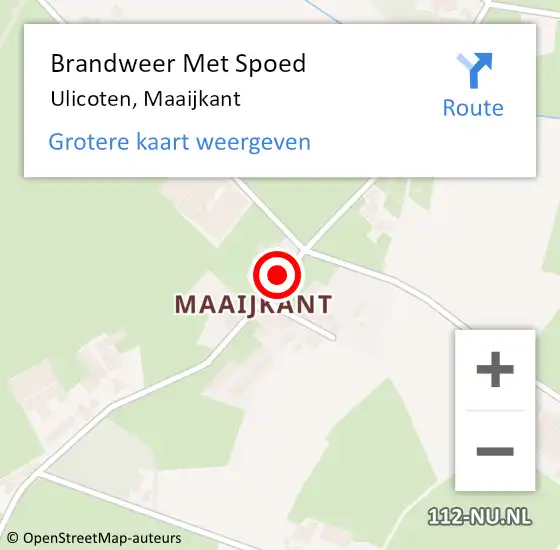 Locatie op kaart van de 112 melding: Brandweer Met Spoed Naar Ulicoten, Maaijkant op 20 augustus 2024 23:03