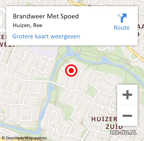 Locatie op kaart van de 112 melding: Brandweer Met Spoed Naar Huizen, Ree op 20 augustus 2024 23:21