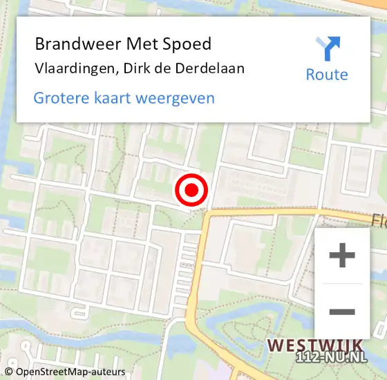 Locatie op kaart van de 112 melding: Brandweer Met Spoed Naar Vlaardingen, Dirk de Derdelaan op 20 augustus 2024 23:34