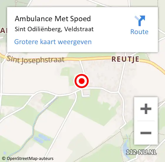 Locatie op kaart van de 112 melding: Ambulance Met Spoed Naar Sint Odiliënberg, Veldstraat op 21 augustus 2024 03:34