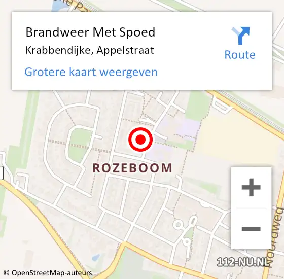 Locatie op kaart van de 112 melding: Brandweer Met Spoed Naar Krabbendijke, Appelstraat op 21 augustus 2024 04:01