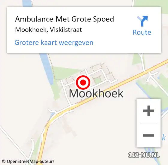 Locatie op kaart van de 112 melding: Ambulance Met Grote Spoed Naar Mookhoek, Viskilstraat op 21 augustus 2024 04:54