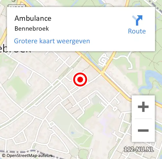 Locatie op kaart van de 112 melding: Ambulance Bennebroek op 21 augustus 2024 05:12