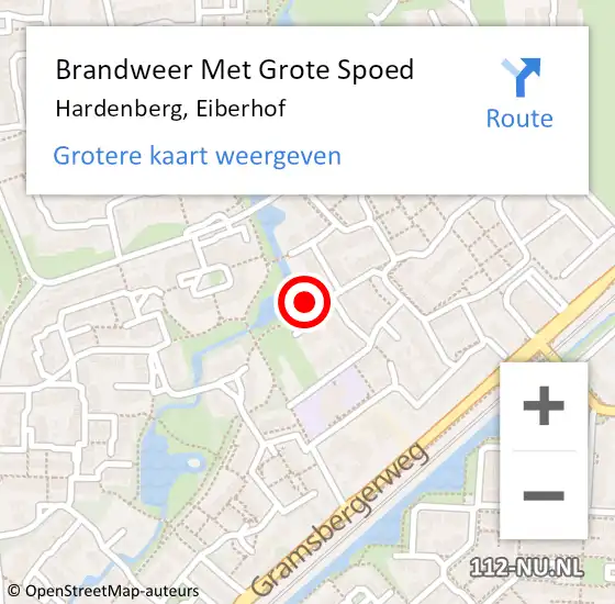 Locatie op kaart van de 112 melding: Brandweer Met Grote Spoed Naar Hardenberg, Eiberhof op 21 augustus 2024 06:39