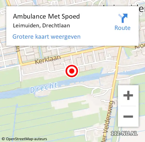 Locatie op kaart van de 112 melding: Ambulance Met Spoed Naar Leimuiden, Drechtlaan op 21 augustus 2024 07:19